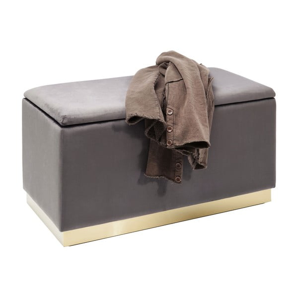 Panca in velluto grigio-marrone con vano portaoggetti Cherry - Kare Design-image-3