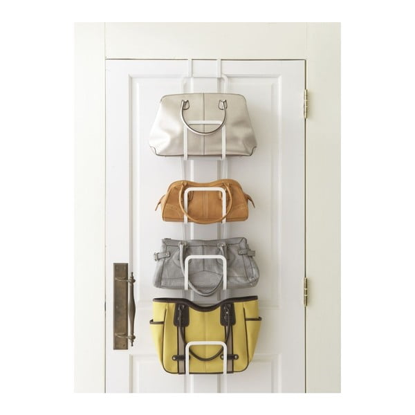 Portaborse bianco con gancio per porta e 4 ganci Sapporo - YAMAZAKI-image-4