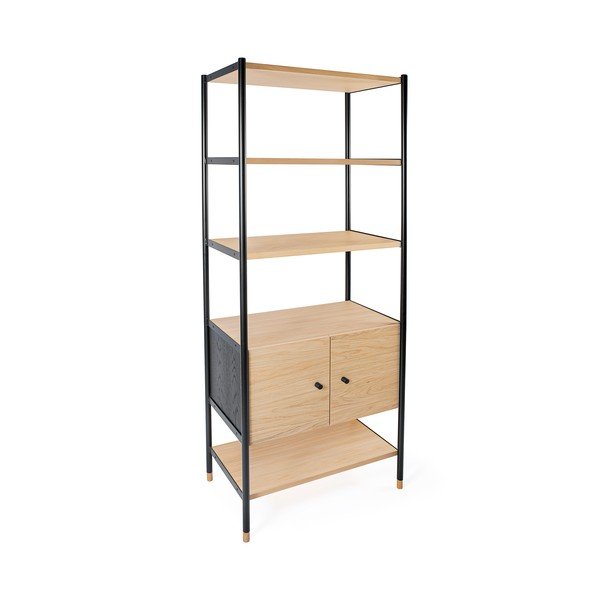 Libreria nera in rovere 90x180 cm Jungend - Woodman-image-2