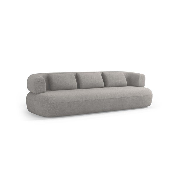 Divano grigio chiaro con rivestimento in bouclé 226 cm Jenny – Micadoni 