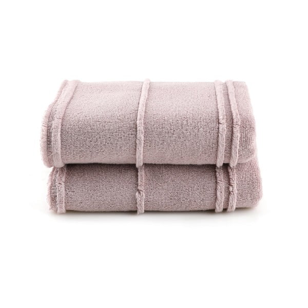 Set di asciugamani tipo terry rosa 2 pz 50x90 cm Arden – Foutastic-image-2