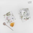 Sottobicchieri in tessuto bianco-verde in set di 4 pezzi White Botany - Linen Tales