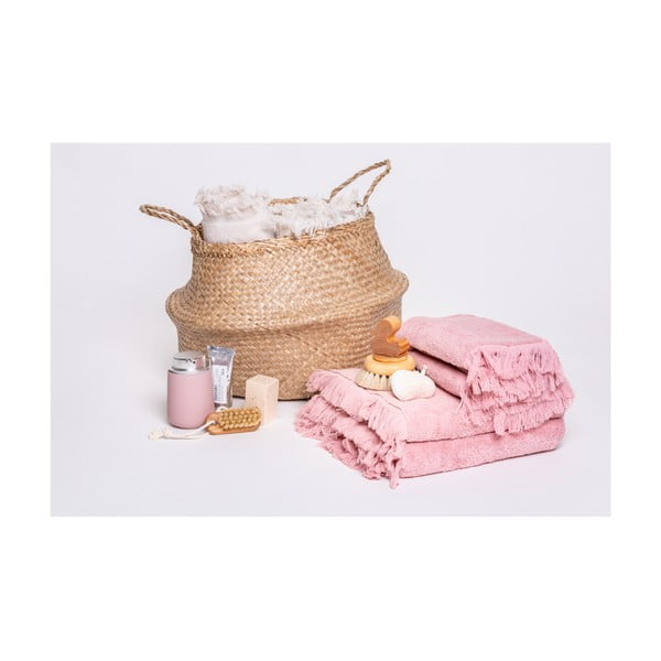 Set di 6 asciugamani rosa e 2 asciugamani da bagno in 100% cotone - Bonami Selection-image-3