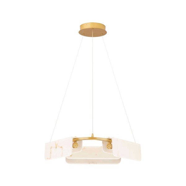 Lampadario LED color crema/color ottone con effetto marmo con intensità regolabile ø 63 cm Aider – Nova Luce