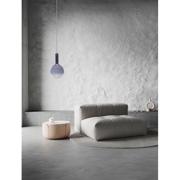 Lampadario LED blu in vetro con intensità regolabile ø 25 cm Nostos – Nova Luce-image-1