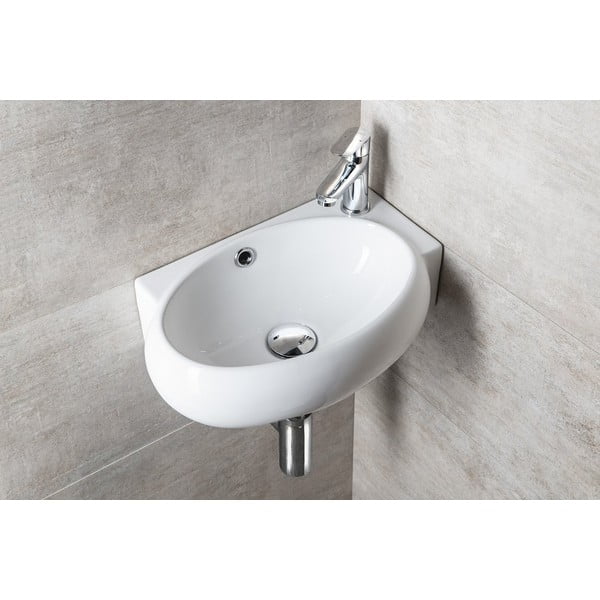 Lavabo bianco in ceramica 43x28,5 cm Ribera – Sapho-image-1