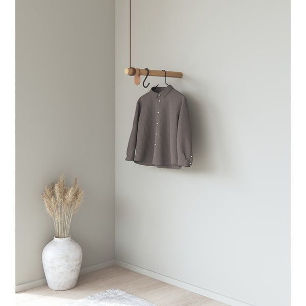 Attaccapanni da parete di colore naturale in rovere massiccio 50 cm Swing – LIND DNA-image-1