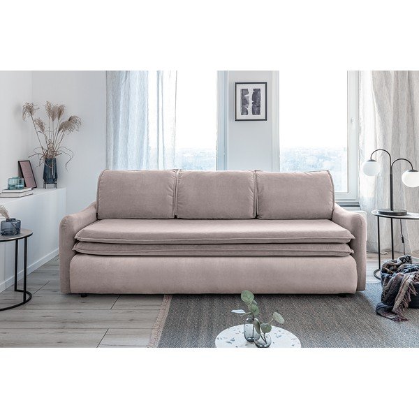 Divano letto in velluto beige Tender Eddie - Miuform-image-2