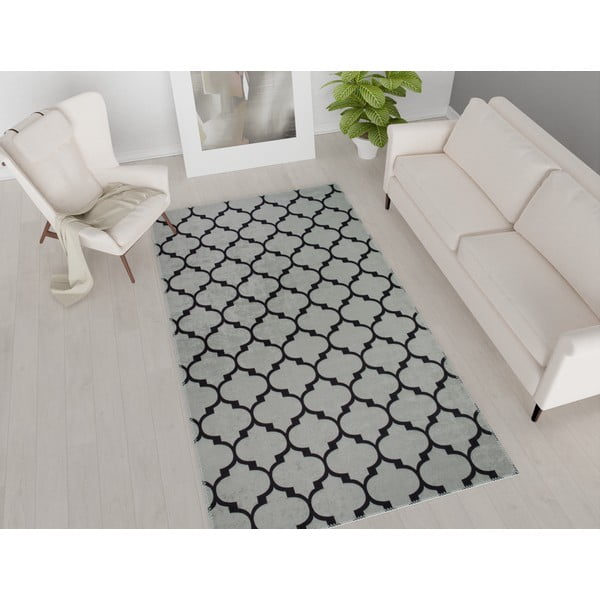 Tappeto lavabile grigio 80x50 cm - Vitaus-image-1