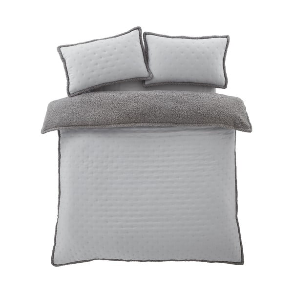 Biancheria da letto matrimoniale grigia in lana d'agnello 200x200 cm Cosy Nori - Catherine Lansfield