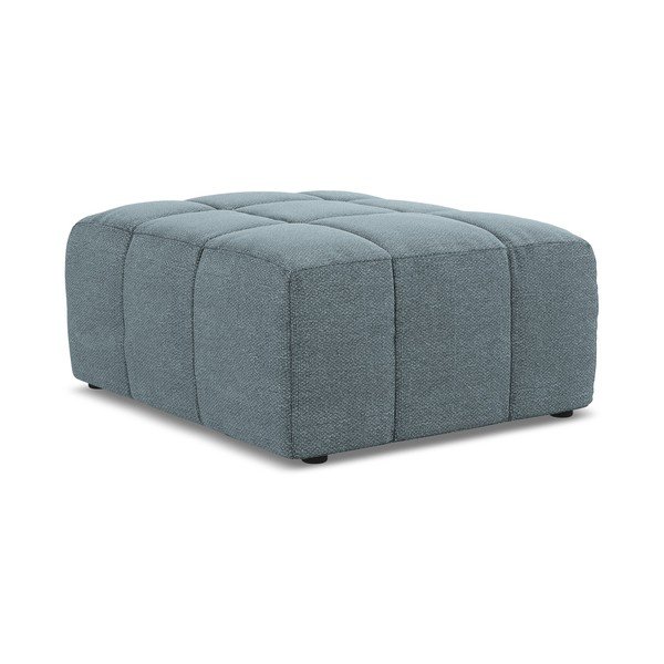 Poggiapiedi blu con rivestimento in bouclé Aloha – Makamii-image-3