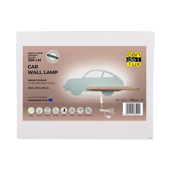 Lampada per bambini color menta Car - Candellux Lighting-image-3