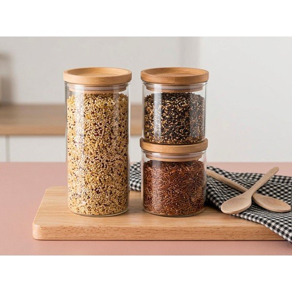 Set di barattoli di vetro 3 pezzi Hermetic - Ego Dekor-image-1