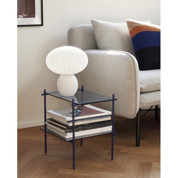 Lampada da tavolo bianca in vetro (altezza totale 28 cm) Kumu – Hübsch-image-1