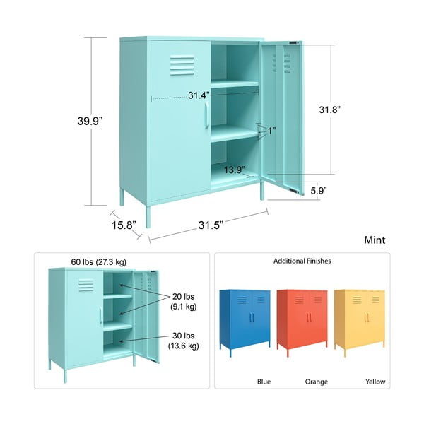 Armadietto in metallo giallo, 80 x 102 cm Cache - Novogratz-image-4
