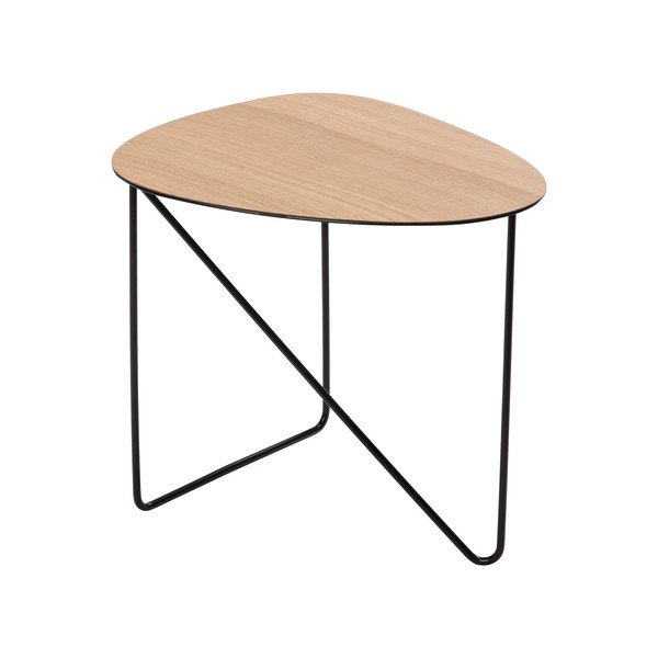 Tavolino da salotto di colore naturale in metallo 37x44 cm Curve M Wood – LIND DNA