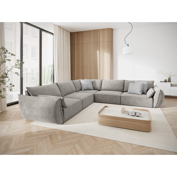Divano angolare grigio chiaro (variabile) Vanda - Mazzini Sofas-image-1