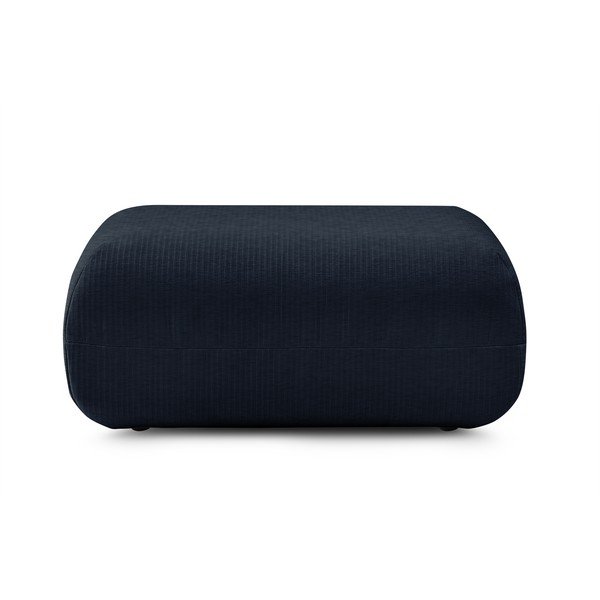 Pouf in velluto a coste blu scuro Lecomte - Bobochic Paris