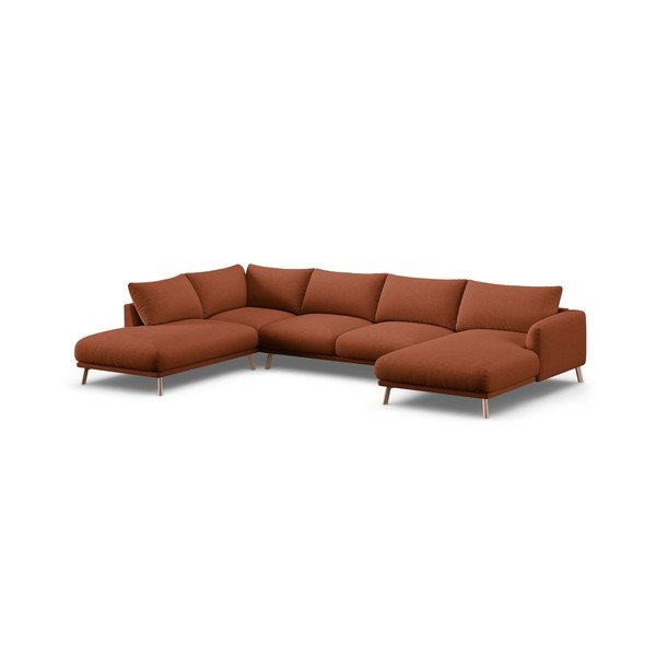 Divano angolare color terracotta (a U) Naomi – Micadoni 
