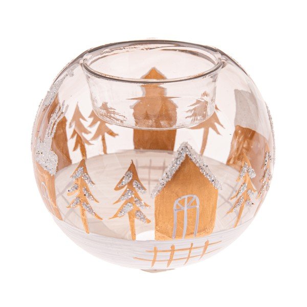 Portacandela in vetro a tema natalizio Snowy Land – Dakls