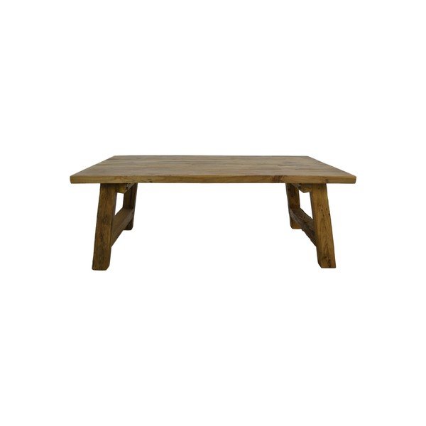 Tavolino in teak non trattato Lawas, 70 x 120 cm - HSM collection-image-1