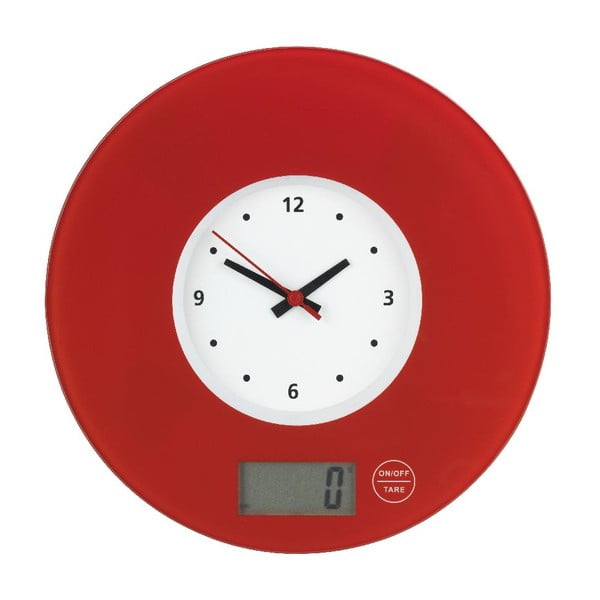 Červená kuchyňská váha s hodinami Wenko Clock-image-2