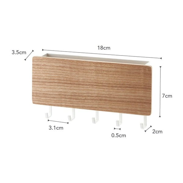 Portachiavi bianco da parete Rin - YAMAZAKI-image-3