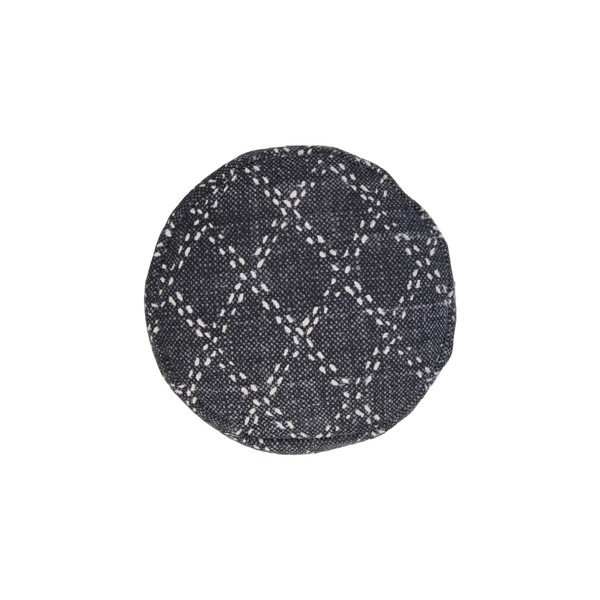 Pouf in cotone grigio scuro Lusso, 35 x 42 cm - HSM collection-image-2