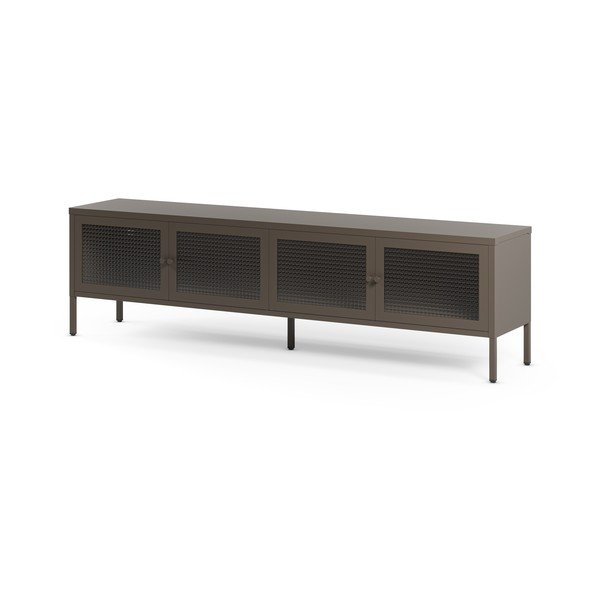 Mobile TV grigio in metallo 160x50x35 cm Layna – Marckeric-image-4
