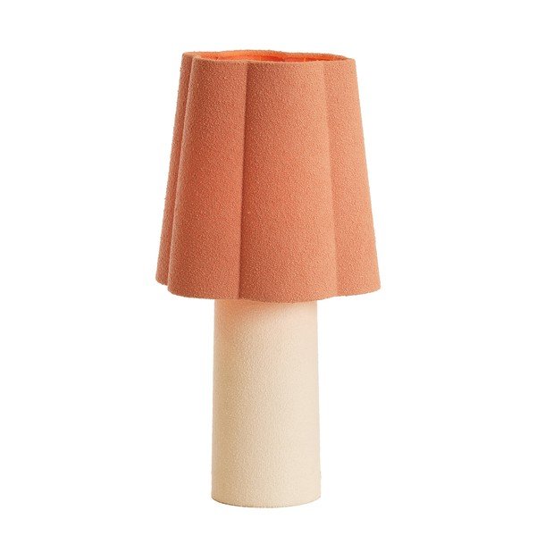 Lampada da tavolo color salmone/color crema con paralume in tessuto (altezza totale 50 cm) Musaby – Light & Living-image-3