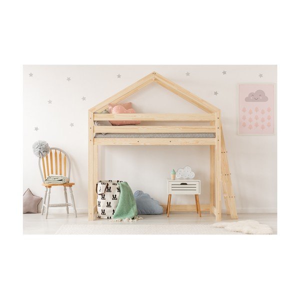 Letto a castello in legno di pino Mila DMPBA, 70 x 160 cm - Adeko-image-2