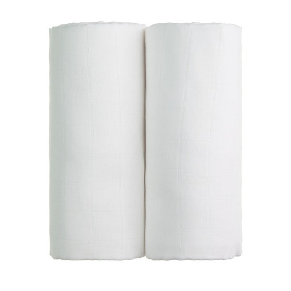 Set di 2 asciugamani da bagno in cotone bianco, 90 x 100 cm Tetra - T-TOMI