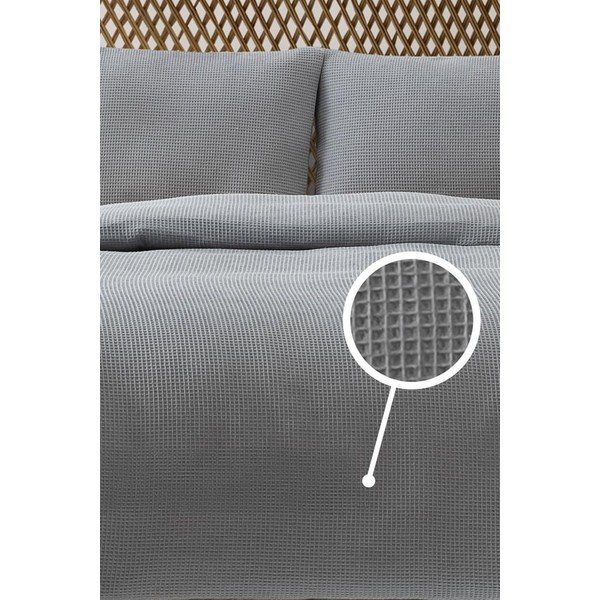 Copriletto grigio 200x220 cm Waffle - Mijolnir-image-1