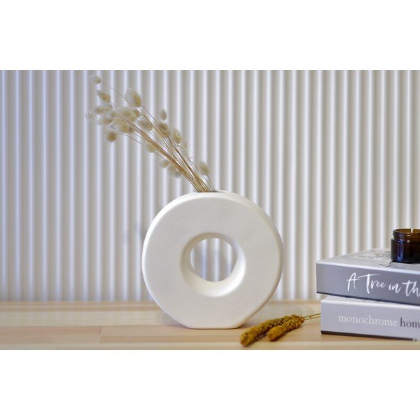 Vaso in ceramica bianca Donut - Rulina-image-1