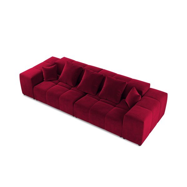 Divano in velluto rosso 320 cm Rome Velvet - Cosmopolitan Design-image-3
