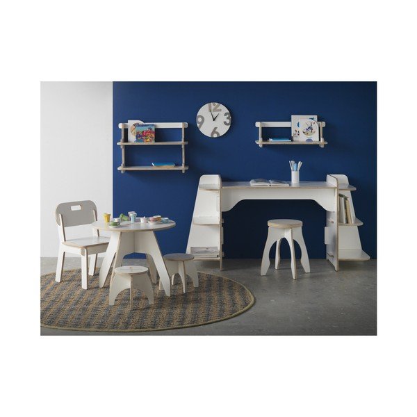 Scrivania per bambini bianca in compensato Piper - Geese-image-1