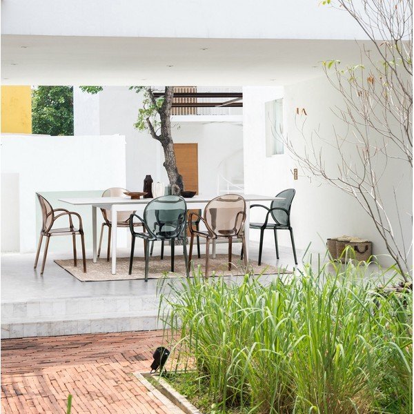 Sedia da esterno marrone chiaro in plastica Camilla – Bizzotto-image-1