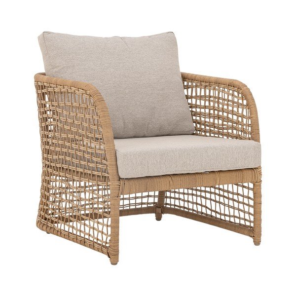 Poltrona da esterno beige/di colore naturale in imbottito/in rattan Penzano – Bloomingville