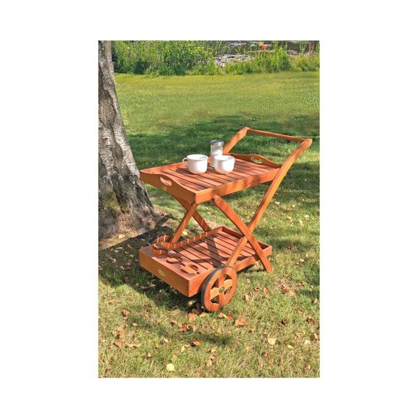 Tavolino di servizio da esterno in eucalipto massiccio 54x88 cm Toledo – Garden Pleasure-image-1