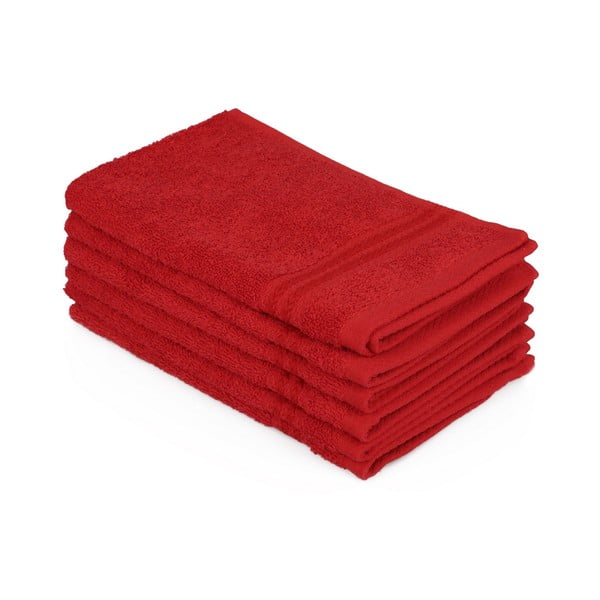 Set di 6 asciugamani da bagno rossi, 50 x 30 cm - Unknown