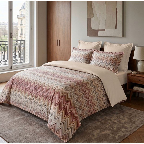 Set copripiumino e federa color terracotta per letto singolo 200x140 cm Margot  – Mijolnir-image-2
