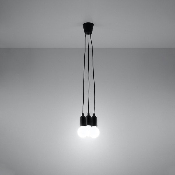 Lampada a sospensione nera 15x15 cm Rene - Sollux-image-4