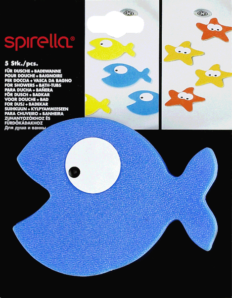 Set di tappetini antiscivolo per bambini 5 pz per la vasca 10x13 cm Hungry – Spirella-image-1