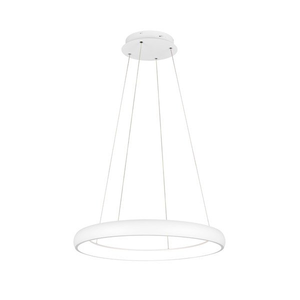 Lampadario bianco a LED dimmerabile con paralume in metallo ø 75 cm Cardona - Trio-image-1