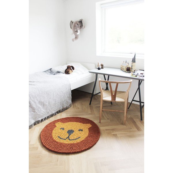 Tappeto in lana per bambini Ball Rugs , ⌀ 90 cm Lion - Wooldot-image-4