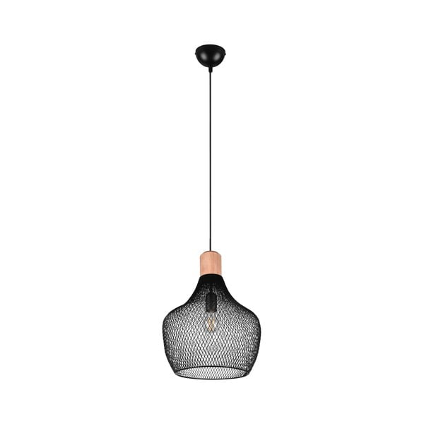 Lampadario nero con paralume in metallo ø 33 cm Valeria – Trio