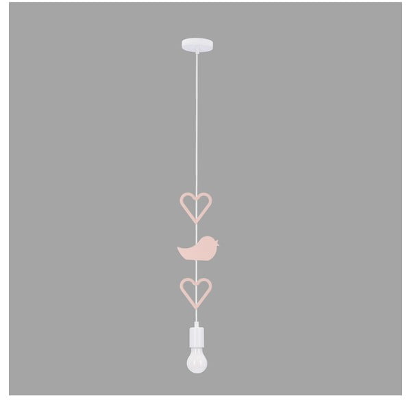 Lampada per bambini bianca e rosa con paralume in metallo Single - Candellux Lighting-image-1