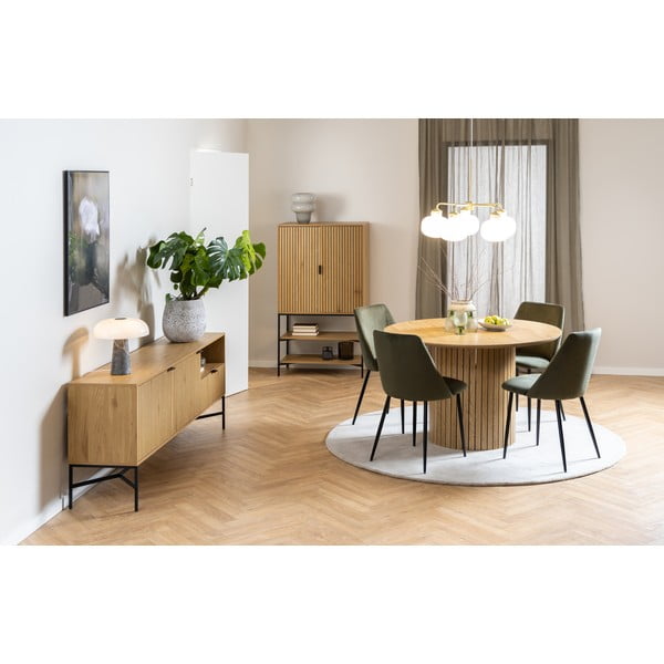 Cassettiera bassa in rovere decorato in colore naturale 180x70 cm Jaipur - Actona-image-1