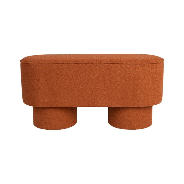 Panchina color mattone con rivestimento in bouclé Marcos – White Label