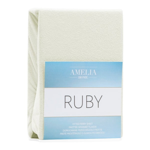 Lenzuolo con angoli in spugna color crema 240x220 cm Ruby - AmeliaHome-image-2
